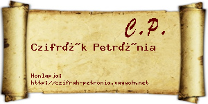 Czifrák Petrónia névjegykártya